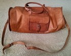 Leather Travel Duffel Bag Luggage/Gym Vintage 23"X 10" Overnight ~Weekend Travel — photo 2