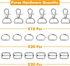 Purse Hardware, 50Pcs Swivel Hook with D Rings for Purses, Keychain, Lanyard ...