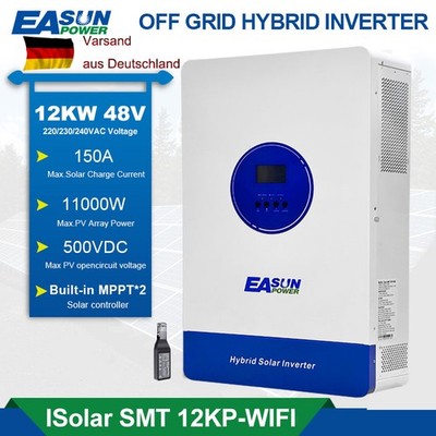 Easun 11KW Solar Wechselrichter Off Grid 2*MPPT 150A 48V 90-500VDC Wifi Parallel