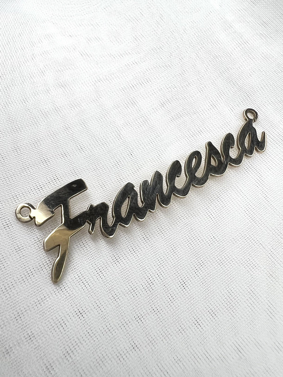 Personalised Solid Gold 9ct Name ‘Francesca’ Pend… - image 8