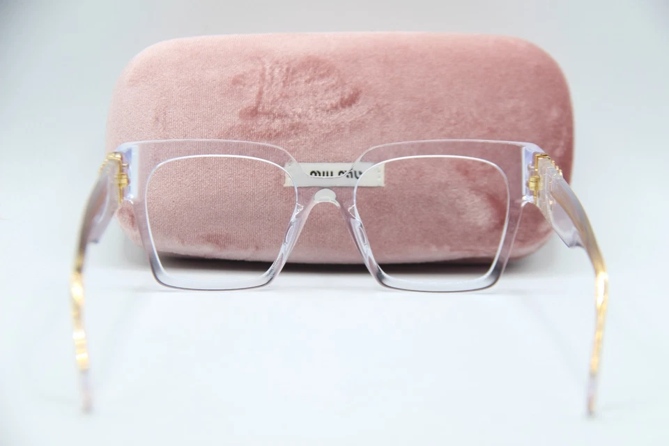 NEW MIU MIU VMU 04U 2AZ-1O1 CLEAR GOLD AUTHENTIC FRAMES EYEGLASSES 52-19 - Image 4 of 4
