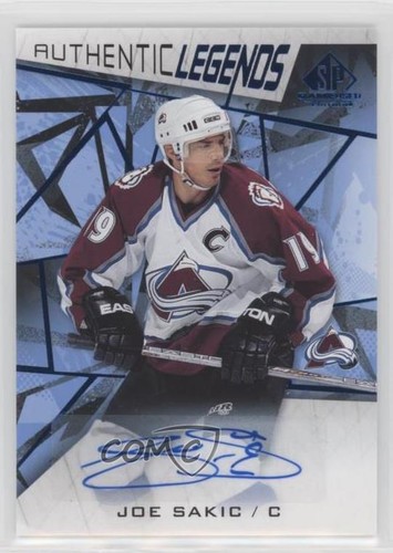 Joe Sakic [Blue Autograph] #107 2021 SP Game Used card