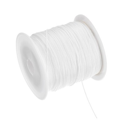 0.4mm Nylon String for Bracelets, 153 Yard Nylon Beading Thread White