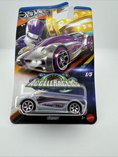 Hot Wheels Silver Series AcceleRacers Iridium Rare   1/5 NEW Bend In Card