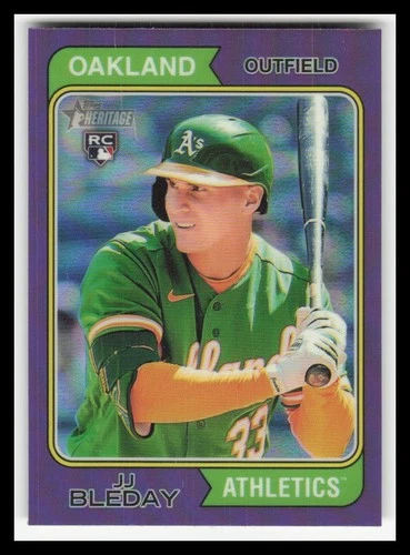 2023 Topps Heritage Chrome Purple Refractors #647 JJ Bleday