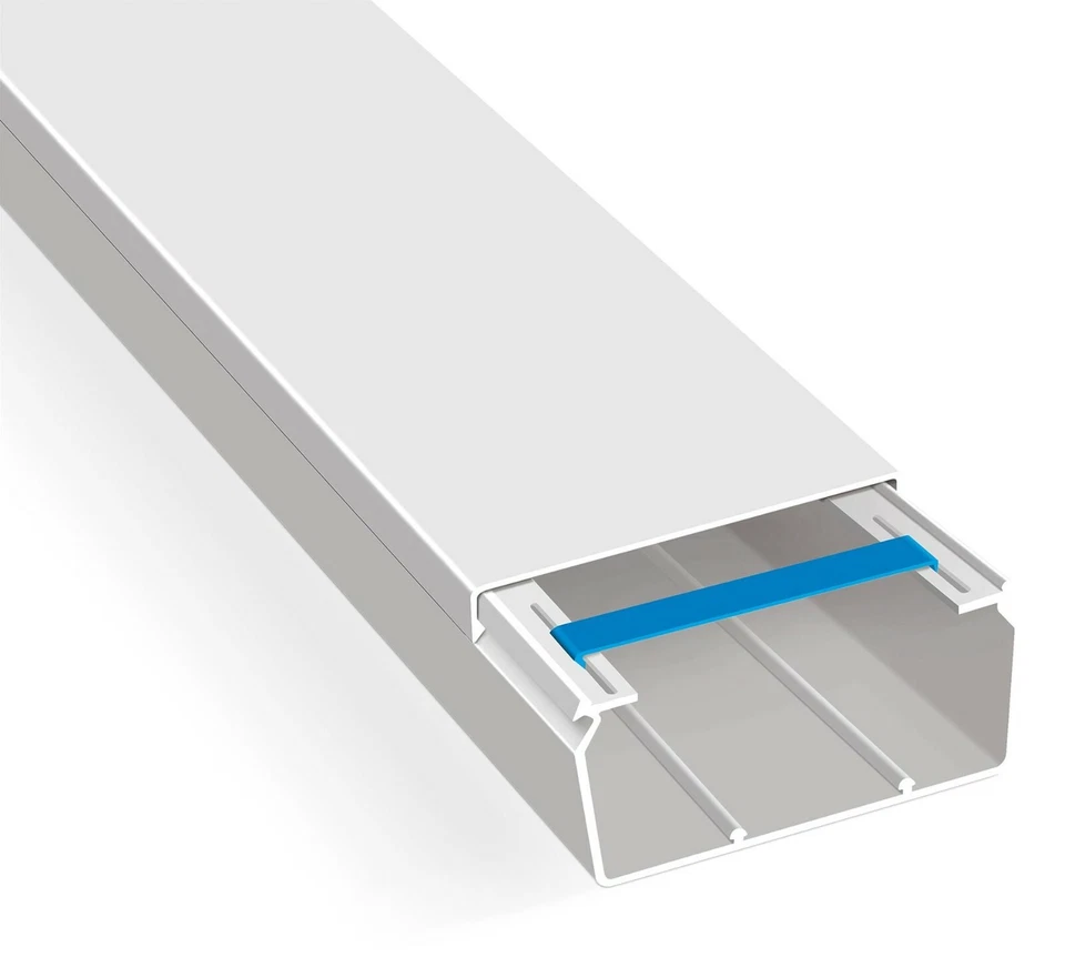 10m hochwertige Kabelkanäle PVC 100x40 mm mit Kabelklemmen Weiß neue Ware VDE - Bild 1 von 1