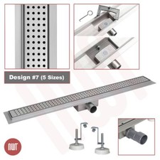 1200mm Linear Shower Drain Stainless Steel Wetroom Channel Gully (Design 7)