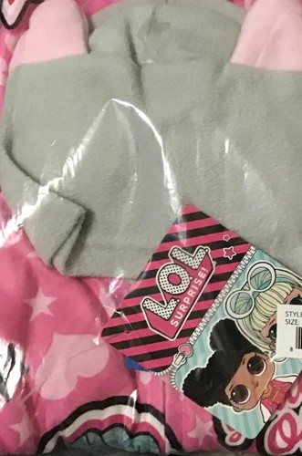 LOL Surprise Girls Pajamas Blanket Sleeper Pink 6 Hood Zip Up Babies Graphic - Picture 2 of 11