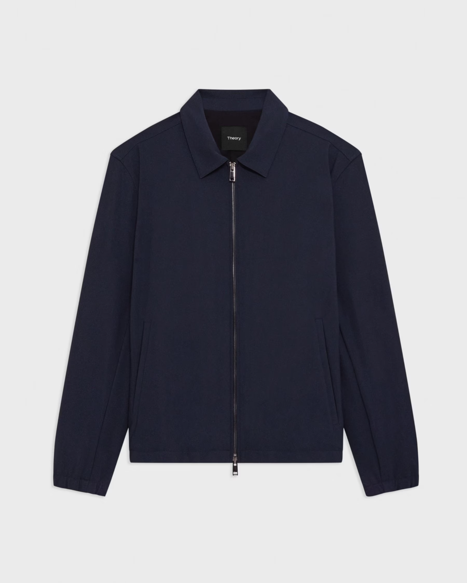 New Theory Brody Full Zip Jacket In Precision Pointe Baltic Blue