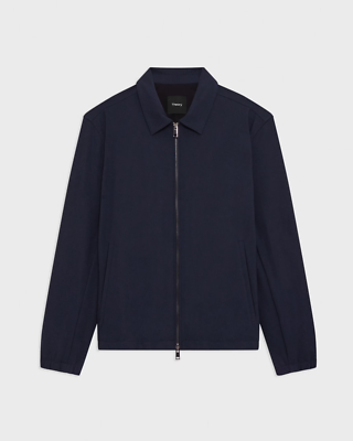 New Theory Brody Full Zip Jacket In Precision Pointe Baltic Blue