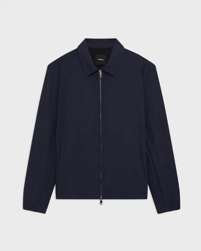 New Theory Brody Full Zip Jacket In Precision Pointe Baltic Blue - product listing photo