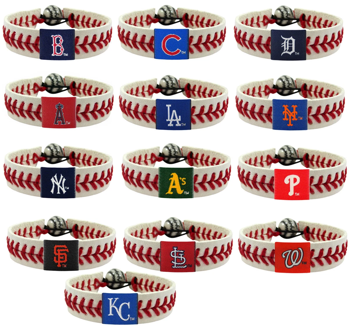Leather sale baseball bracelets