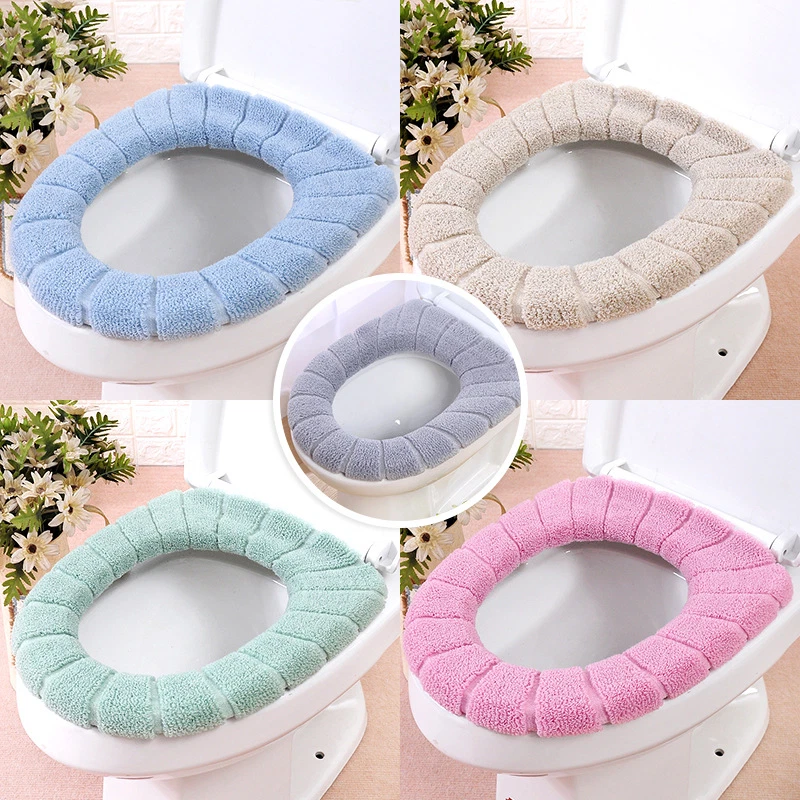 Bathroom Closestool Toilet Seat Cover Soft Pad Cushion Winter Warm