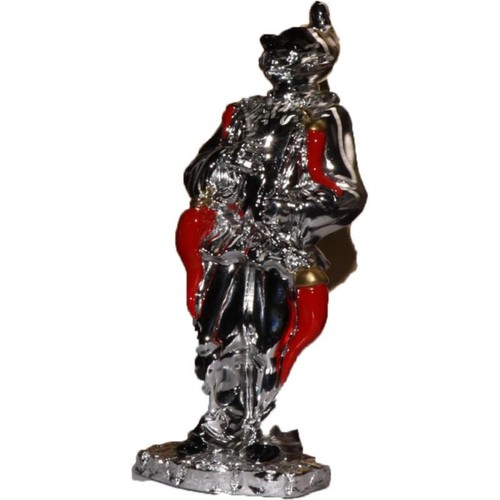 Statua Pulcinella Artigianale IG272 Portafortuna Con Corno - Imagen 2 de 2