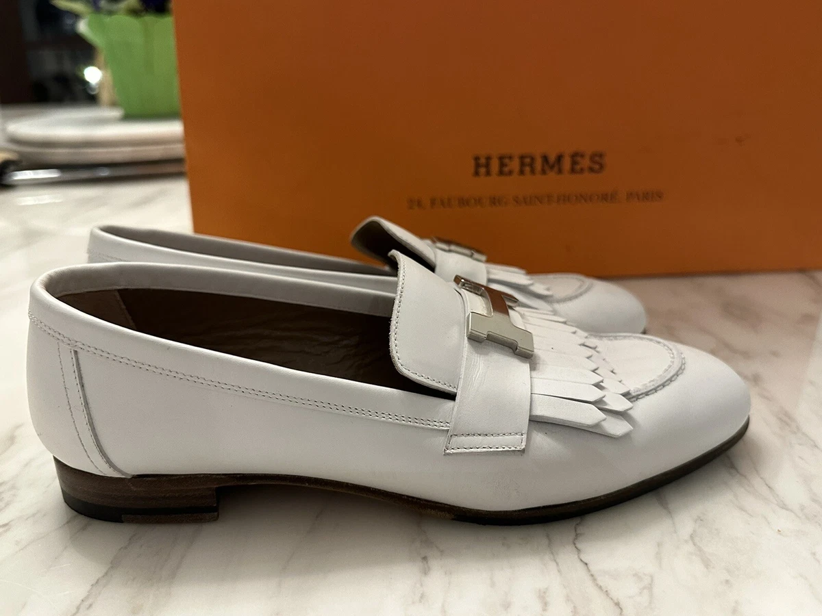 Hermes Women's White Paris Loafer 36 Shoes