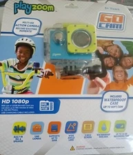 NEW Playzoom Go Cam HD 1080P Kids Action Camera with Waterproof Case 