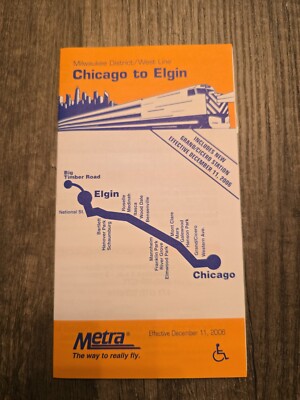 METRA Chicago to Elgin Passenger Timetable December 2006 (MM)