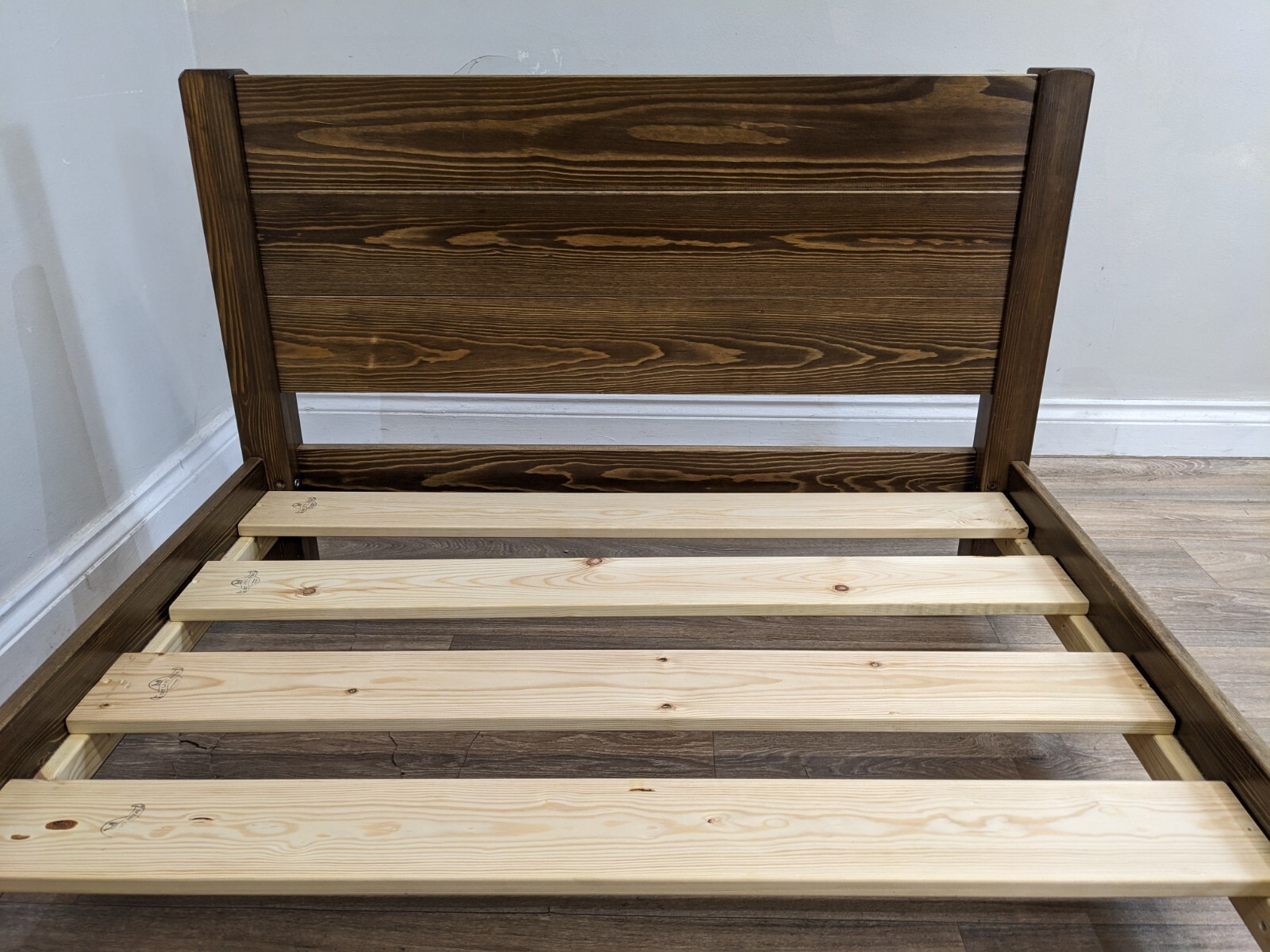 SINGLE BED FRAME Get Laid Beds Coffee Bean Brown Finish Solid Headboard