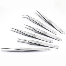 Precision Straight Pointed Tip Tweezer Steel Anti Static Electronic Repair Tool
