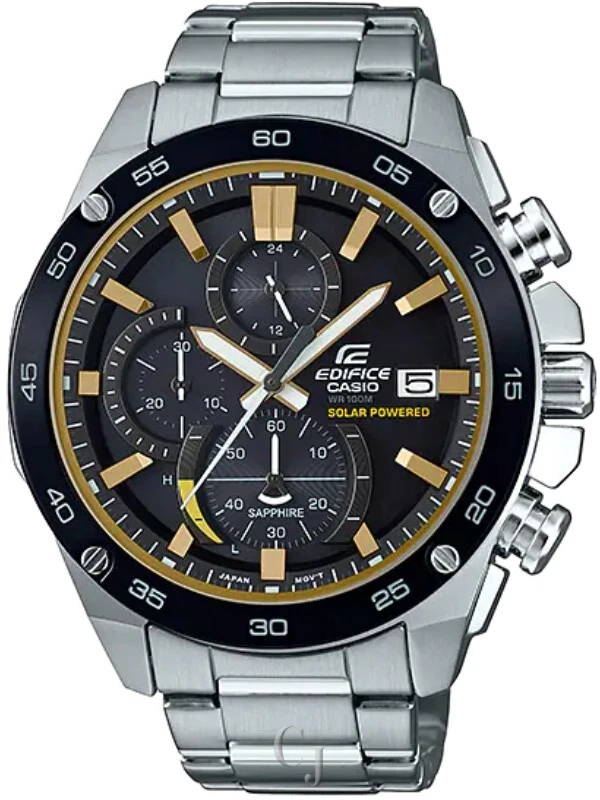 EQS940DB-1AV | EDIFICE Solar Powered Chronograph Black | CASIO