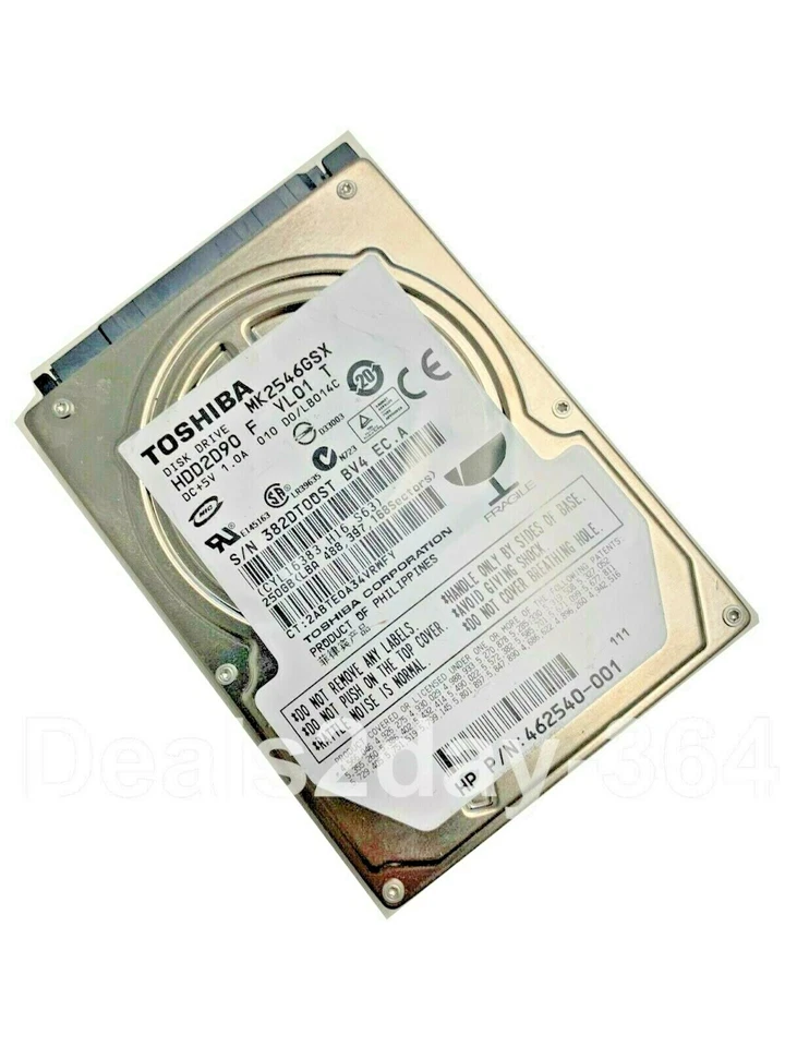 Toshiba MK2546GSX 250GB Internal 5400RPM SATA 2.5" Laptop HDD Hard Drive - Image 2 of 4
