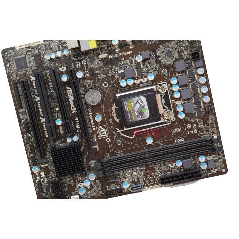 For ASRock B75M-GL Motherboard LGA1155 DDR3 VGA DVI USB3.0 PCIe 3.0 M-ATX Tested - Image 4 of 4