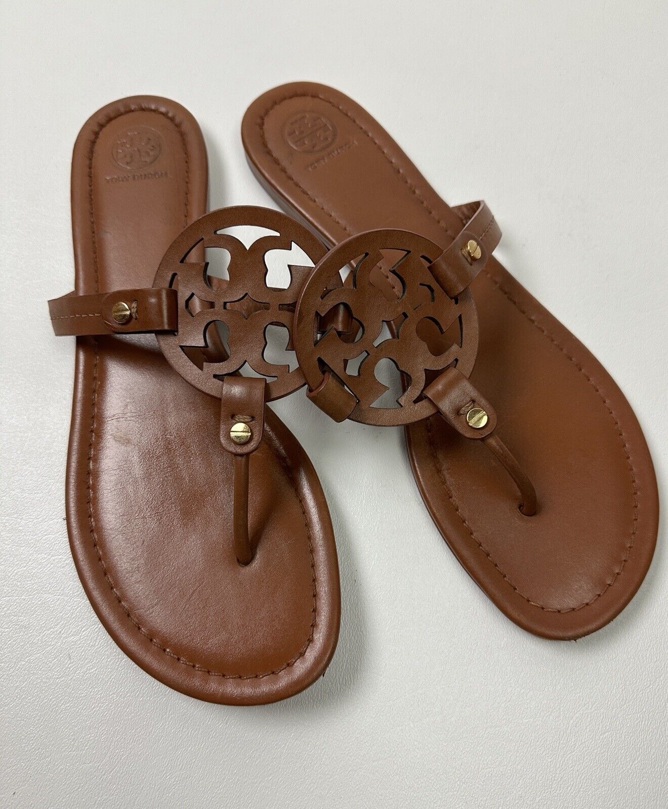 #929 Tory Burch Miller Leather  Flip Flop Sandals… - image 2