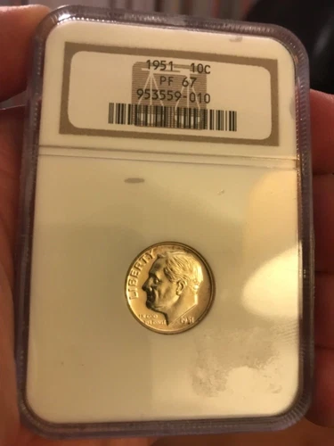  1951 Roosevelt dime , gem proof , ngc PR67
