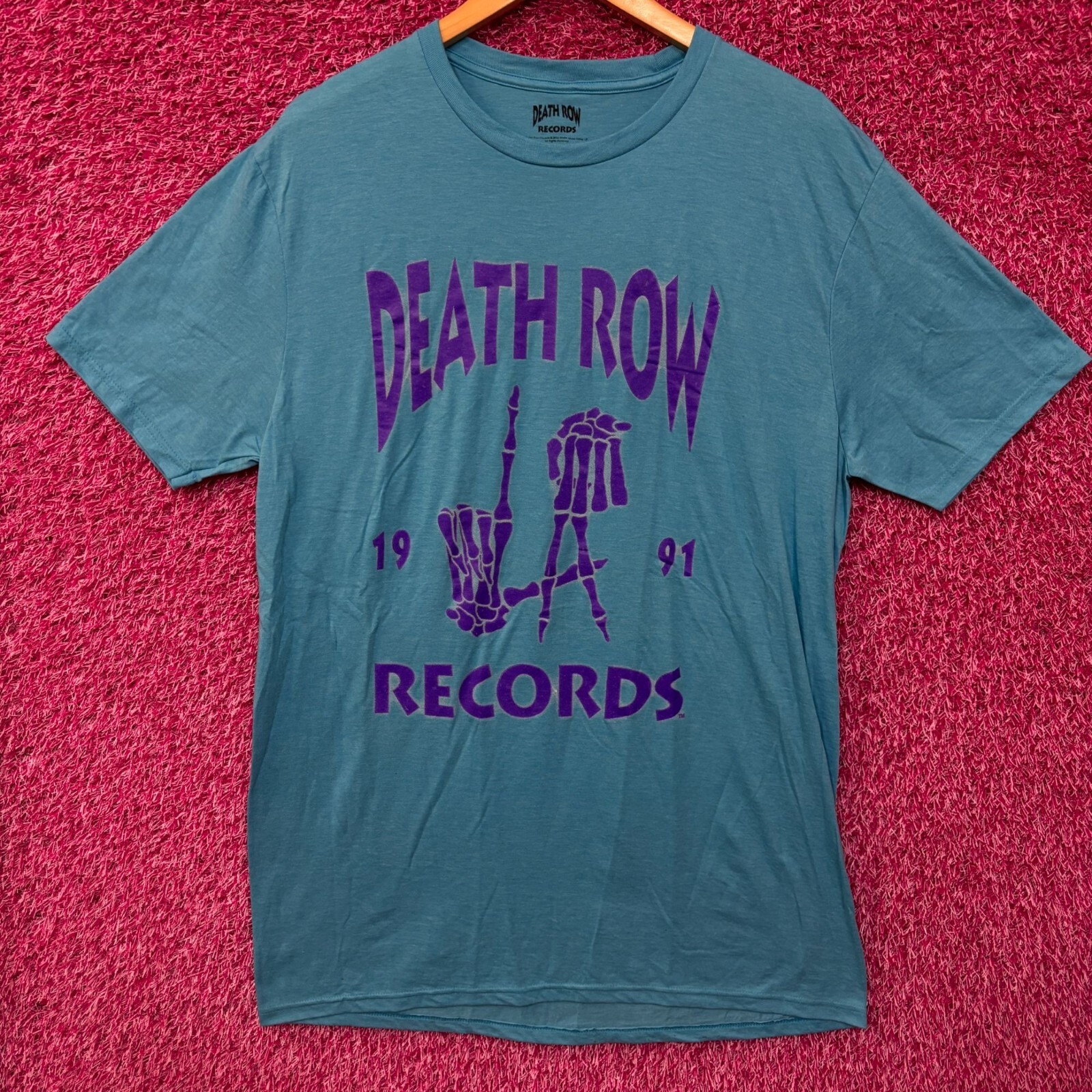 FILA T shirt grande Death Row Records 1991 LA Grim Reaper Hands Rap