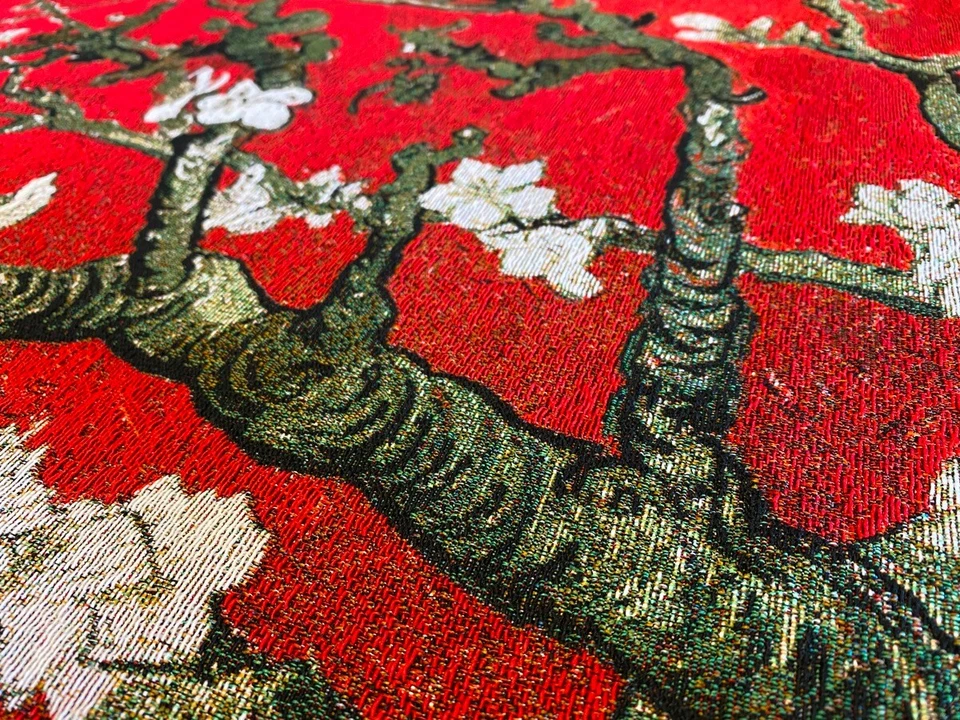 Tapiz de pared horizontal rojo Van Gogh flor de almendro, 4 tamaños (mediano - grande) Foto 2 de 4