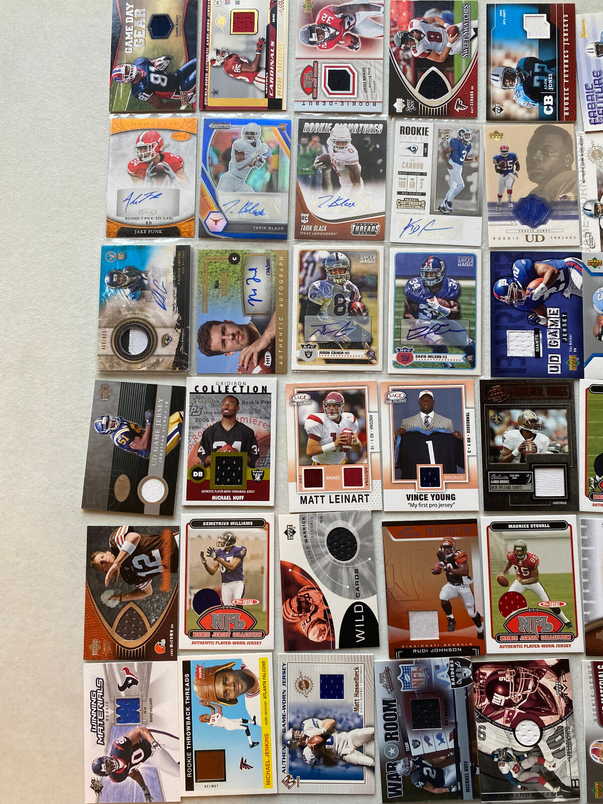 Topp Pacific Upper Deck Football Game Used Jersey Prime Patch Rookie Card Lot 50 view 2