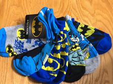 BATMAN children's size 6-8 sock pack 6 pairs low cut NEW