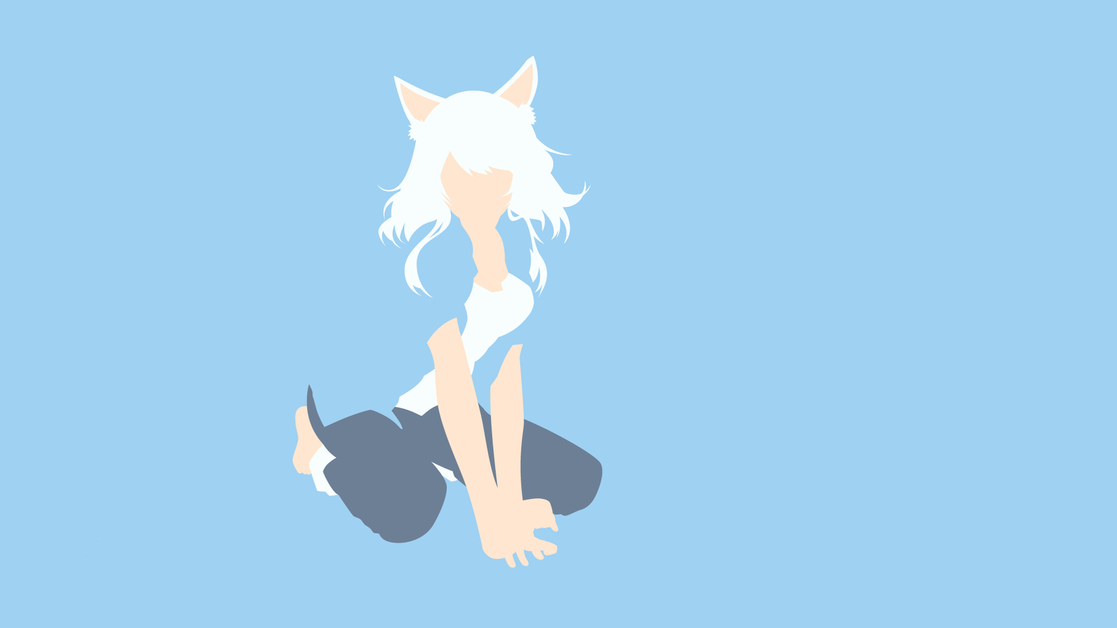 Anime minimalist blue white custom playmat for gaming