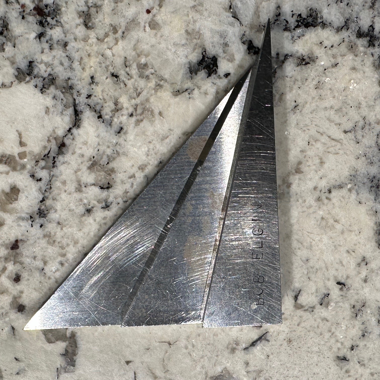 VINTAGE ANGLE BLOCK SET Marked "Bob Elgin" Lot of 3 Triangle Machinist Welding