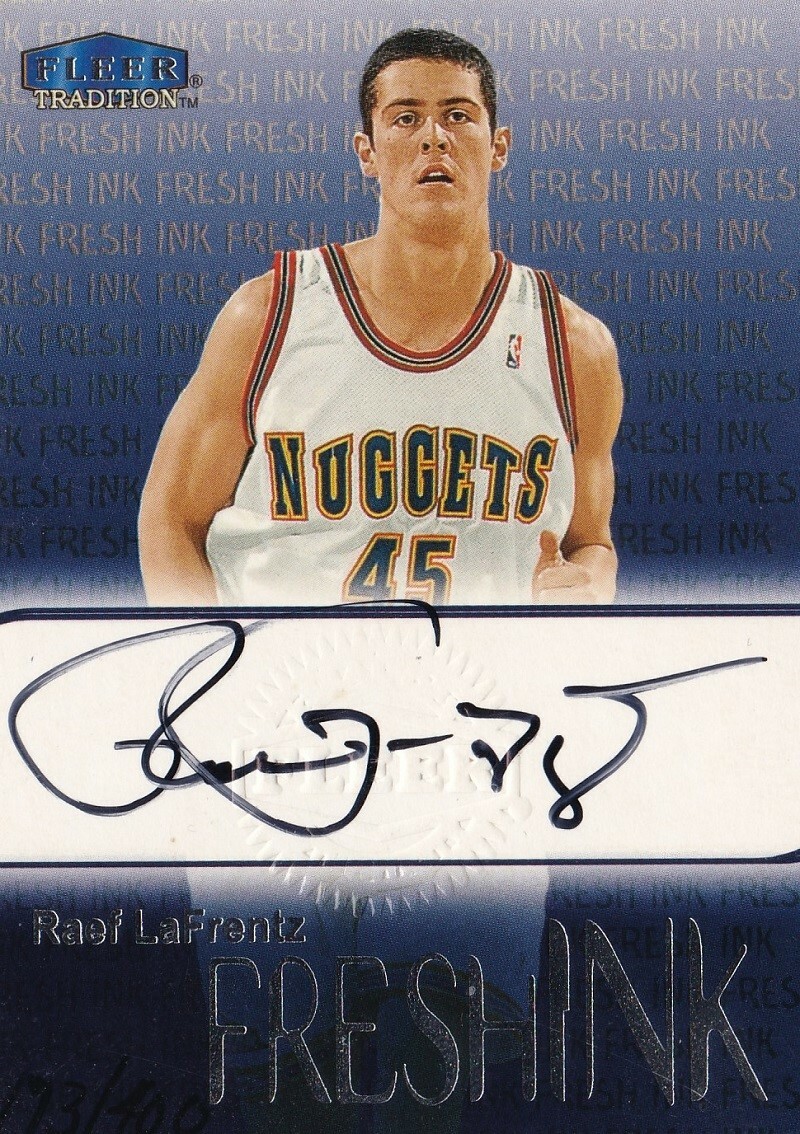 RAEF LaFRENTZ 1999-00 Fleer Basketball Fresh Ink Autograph Nuggets 