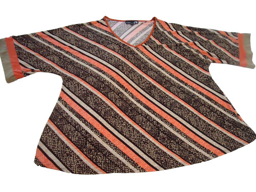 CSC Studio fluid knit, flattering diagonal print...L