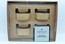 Set of 4 Storehouse Napkin Rings Table Linens New in Box Made in India