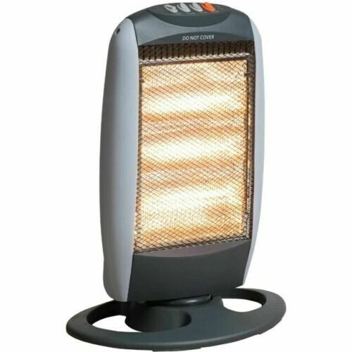 Halogen Heater Electric 3 Bar 1200W Portable Large Oscillating Base Home  Office | eBay