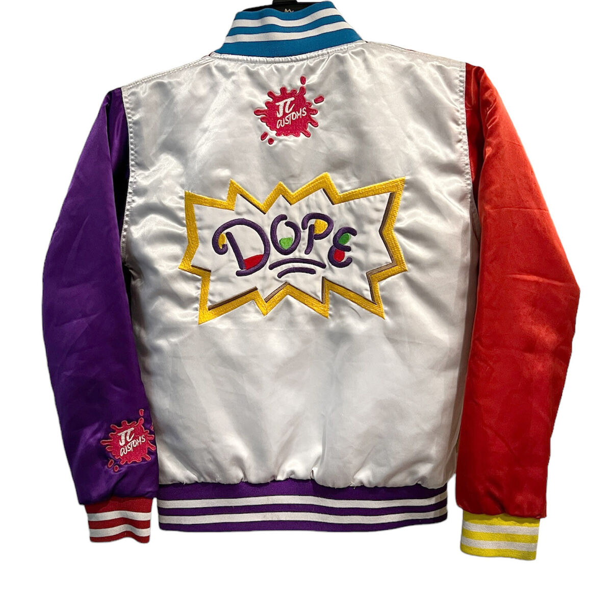 Satin Bomber Jacket Youth S 6/7 Rugrats Dope Multicolor Satin Bomber Jacket Youth S 6/7 Rugrats Dope Multicolor