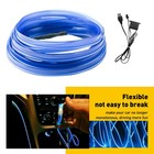 Universal Usb 5M Blue Car Decor Atmosphere Wire Cold Strip Light Line Tirm Decor (For: More than one vehicle)