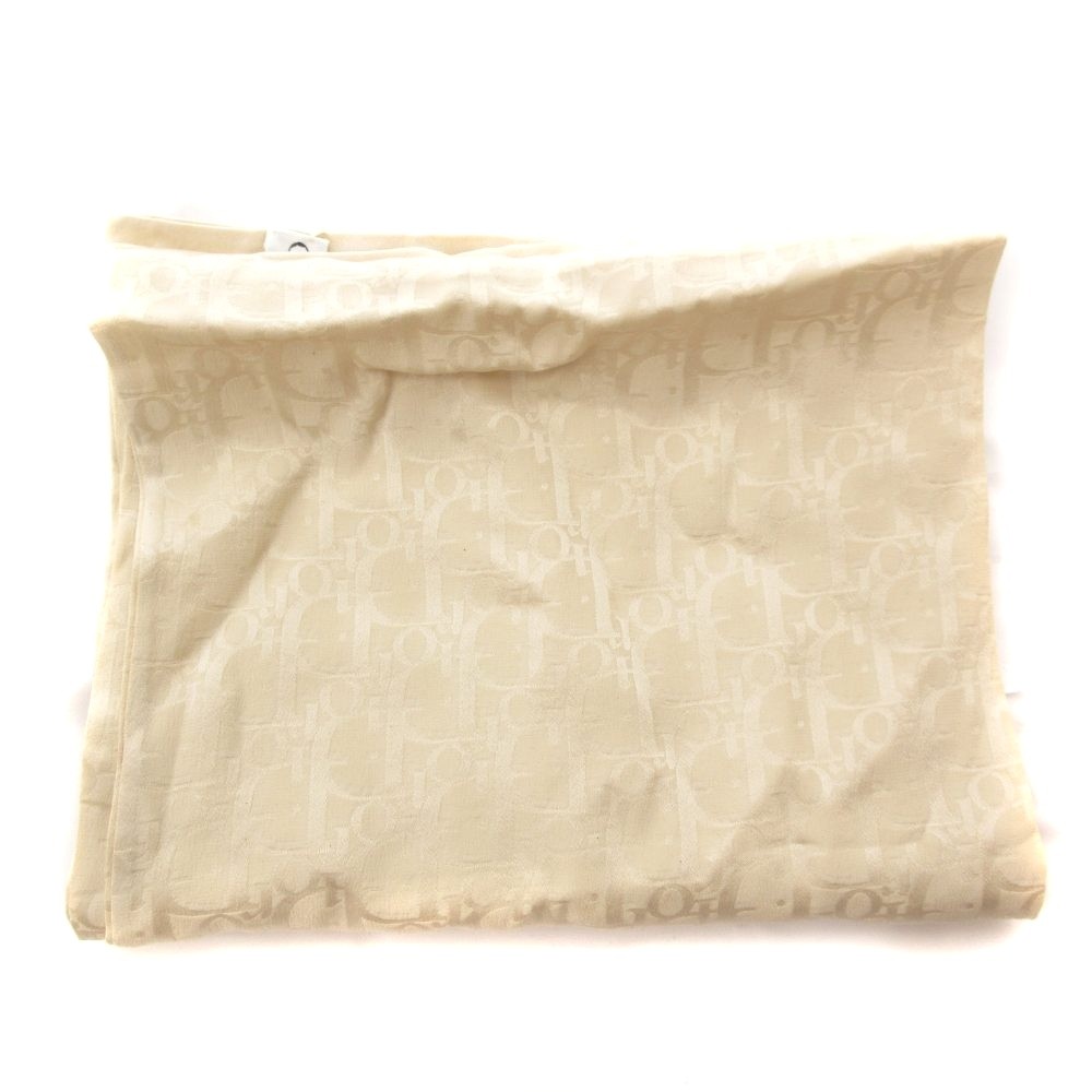 Christian Dior Vintage Trotter Stole Scarf Square Beige Women's Authentic thumbnail 3