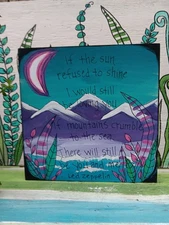 Led Zeppelin Thank You Song Lyric Painting on 10 x 10 x 1/4" wood panel, Wedding