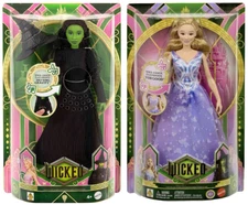 Mattel Wicked Movie Singing Glinda and Elphaba Doll Set NEW UPC 194735300952