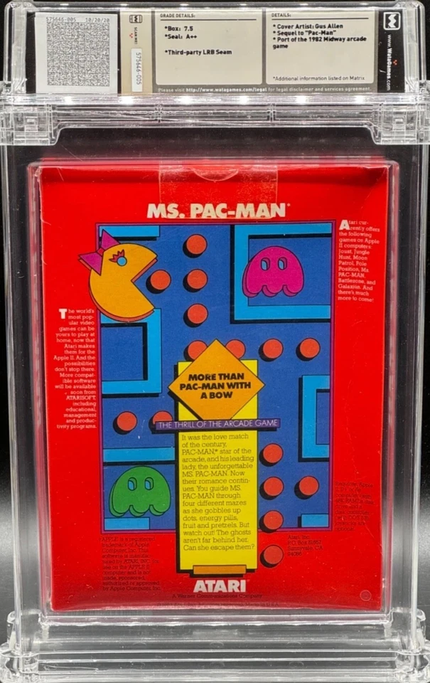 Ms Pac-Man Apple II 2 Computer Atarisoft Orange Box Sealed New WATA 7.5 A++ - Image 2 of 4