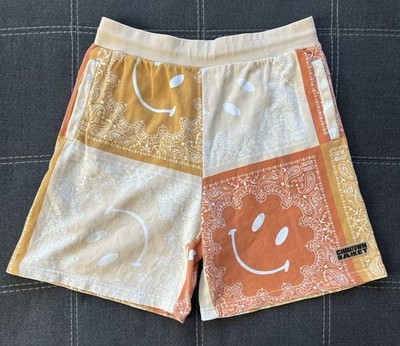 Chinatown Market x Smiley Originals Sweat Shorts Men s Orange Cream Paisley XL