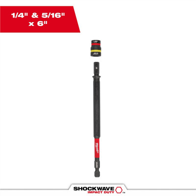 Milwaukee Tool SHOCKWAVE Impact Duty 1/4 Inch and 5/16 Inch x 6 Inch QUIK-CLEAR 