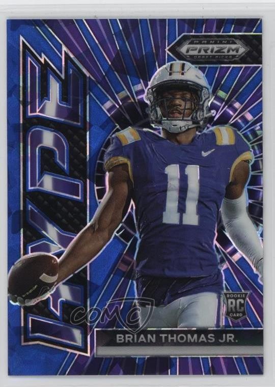 2024 Panini Prizm Draft Picks Hype Blue Ice 13/99 Brian Thomas Jr Rookie RC