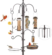 Bird Feeding Station Kit Pole Wild Bird Feeder Hanging Planter Hanger Multi Feed