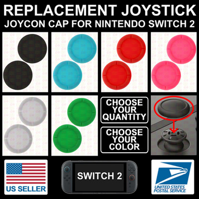For Nintendo Switch 2 - Thumb Joy Con Stick Cap Grip Analog Rubber Replacement