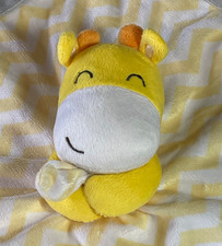 Carters Gray Yellow White Chevron Giraffe Plush Security Blanket 13"